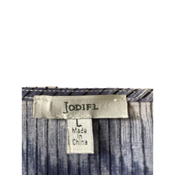 JODIFL Women’ Medium Blouse Boho Tassels Blue/ White Hippy Loose Fringe Bohemian - Picture 7 of 11